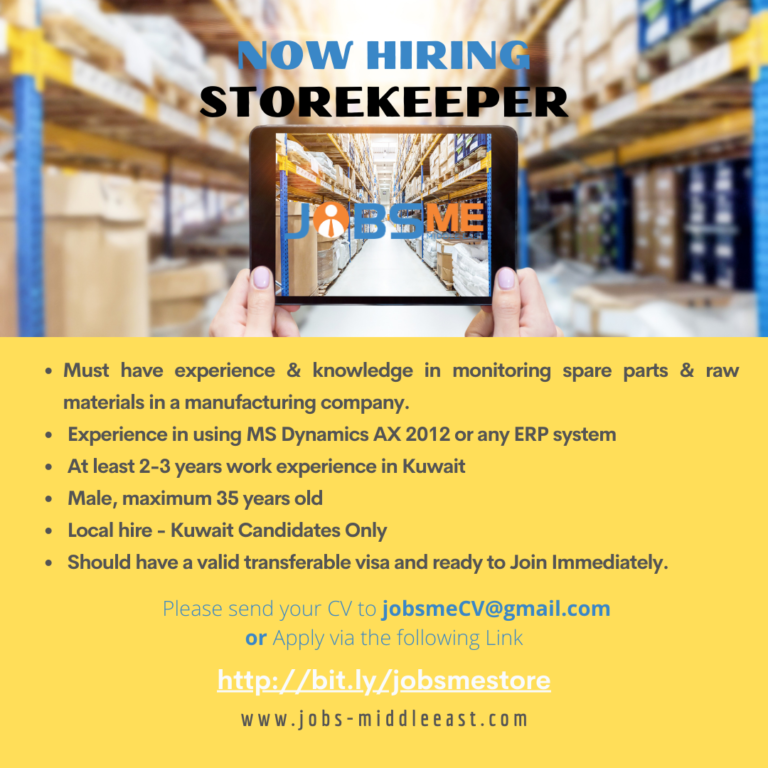 hotel storekeeper jobs